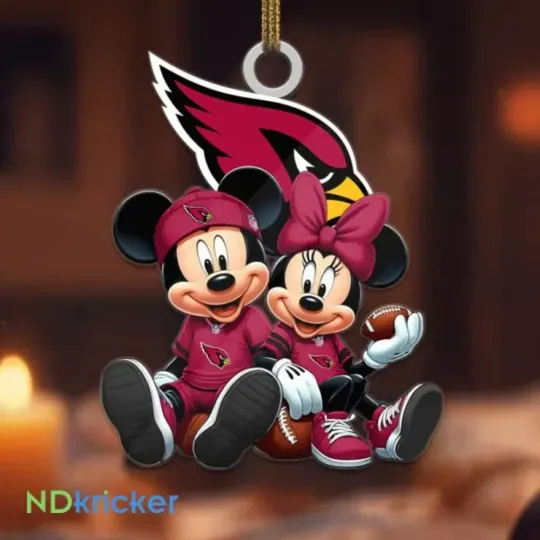 Discover Personalized Arizonna Football Team Cardinals Mickey Minnie Christmas Ornament