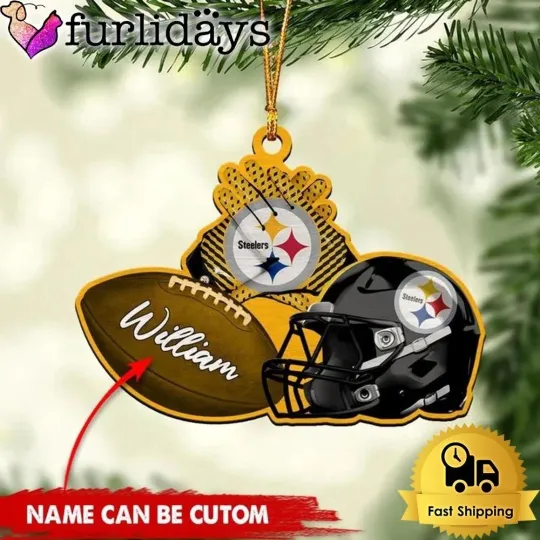 Discover Personalized Pittsburgh Football Team Steeler Christmas Ornament Gift Decor