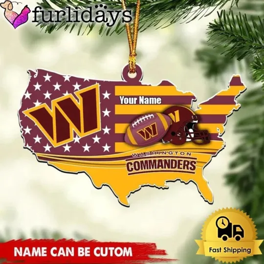 Discover Personalized Washington Football Team Commanders Christmas Ornament Gift Decor