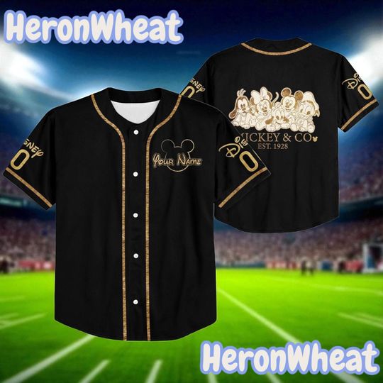 Custom Vintage Baby Mickey & Co 1928 Jersey  Personalized Disney Baseball Shirt for Kids and Adults, Classic White Disney Outfit
