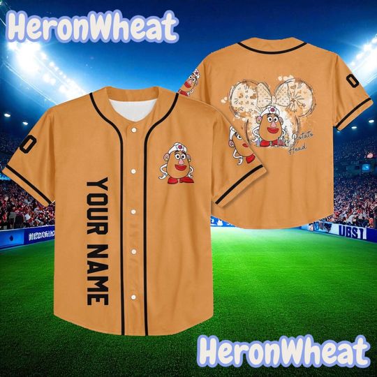 Discover Custom Disney Baseball Jersey with Toy Story Mickey Head & Mrs. Potato Design  Fun Personalized Shirt for Kids, Youth and Adults Jersey