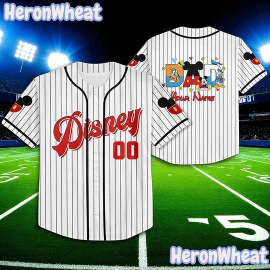 Discover Custom Disney Baseball Jersey for Dad, Personalized Family Matching Shirt for Kids & Adults, Game Day Style Vacation Outfit