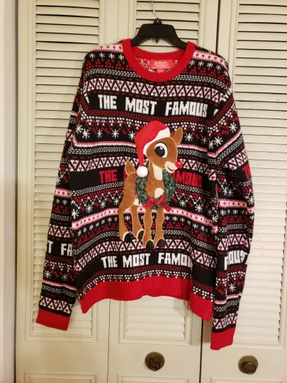 RUDOLPH the Red Nosed Reindeer Christmas Ugly Sweater XXL