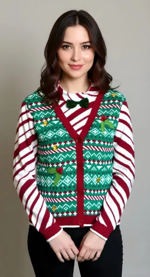 Discover Ugly Christmas Sweater Pullover Holiday party festive Red Green  Unisex Size S