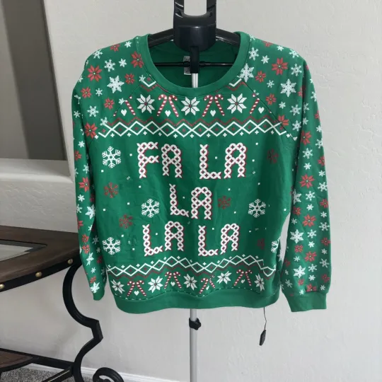 Discover Freeze Women’s Green Light Up Fa La La Christmas Holiday Ugly Sweater Size XXL