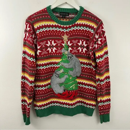 Discover Blizzard Bay Ugly Sloths Christmas Sweater Men's Size S