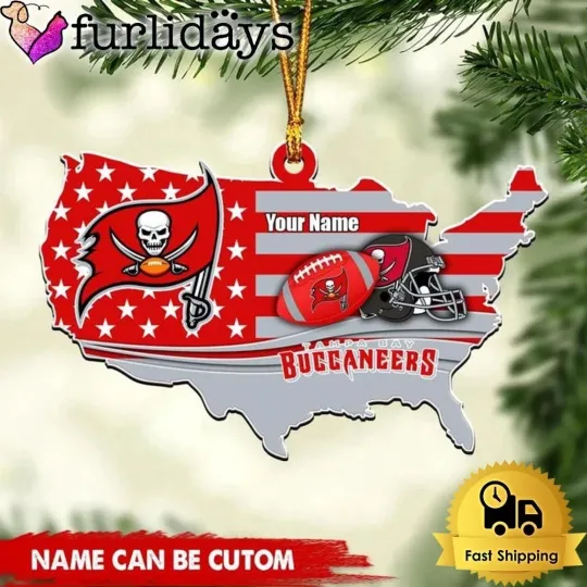 Personalized Tampa Bay Football Team Buccaneers Christmas Ornament Gift Decor