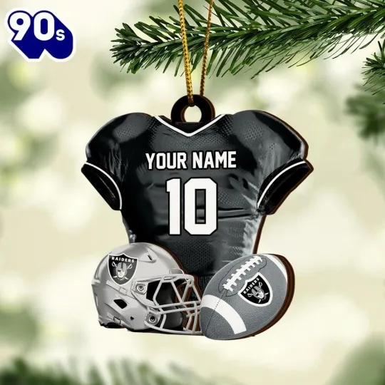Personalized Las Vegas Football Team Raiders Christmas Ornament Gift Decor
