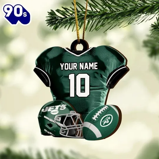Discover Personalized New York Football Team Jets Christmas Ornament Gift Decor