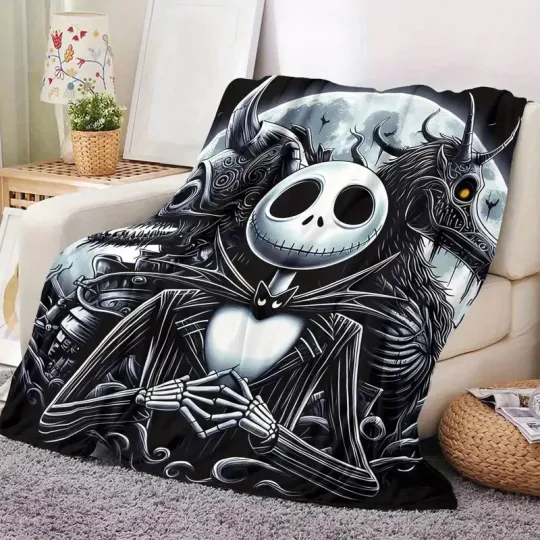 Discover Tim Burton's Jack Skellington The Nightmare Before Christmas Halloween Blanket