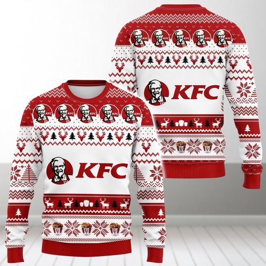 Discover Christmas KFC Sweater, KFC Christmas Sweater, Fast Food Xmas Sweater, Kentucky Fried Chicken Ugly Sweater, Xmas Sweater For Women Men