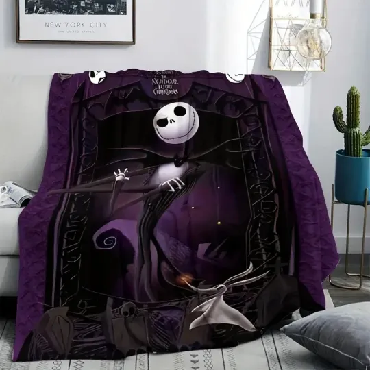 Halloween The Nightmare Before Christmas Jack Skellington & Zero Dog Blanket
