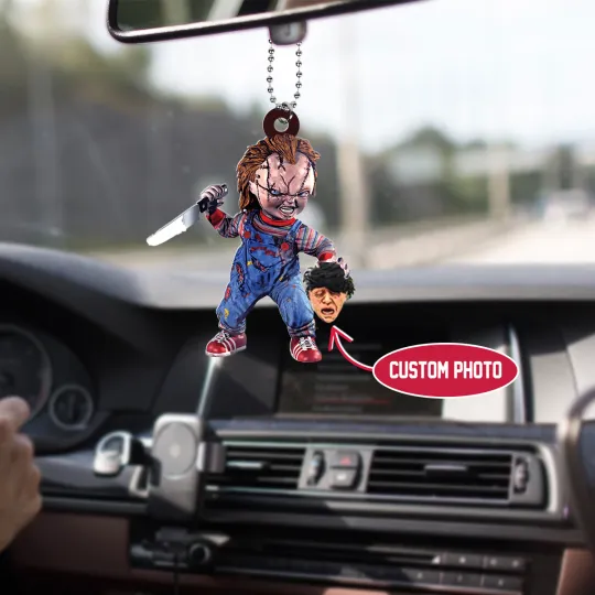 Discover Personalized Chucky Doll Car Ornament, Halloween Chucky Wanna Play Ornament Gift