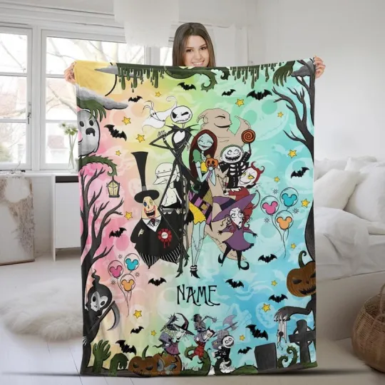 Personalized The Nightmare Before Christmas Halloween Blanket