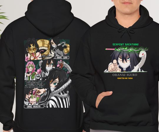 Discover demon Kimetsu no Yaiba anime Manga Obanai Iguro hoodie Gift for friends Gift for anime lover Funny gift  Unisex hoodie