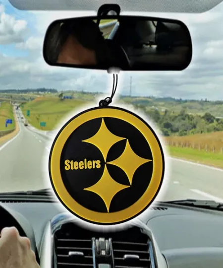 Pittsburgh Steeler Car Rearview Mirror Ornament, Steeler Ornament