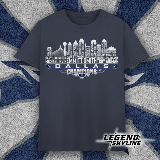 Dallas Dream Team Football XXVIII Champions 1994, Dallas City Skyline  T Shirt