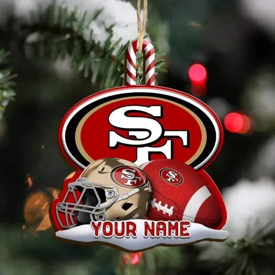 Personalized San Francisco Team 49ers Sport Christmas Ornament, For Football Fan