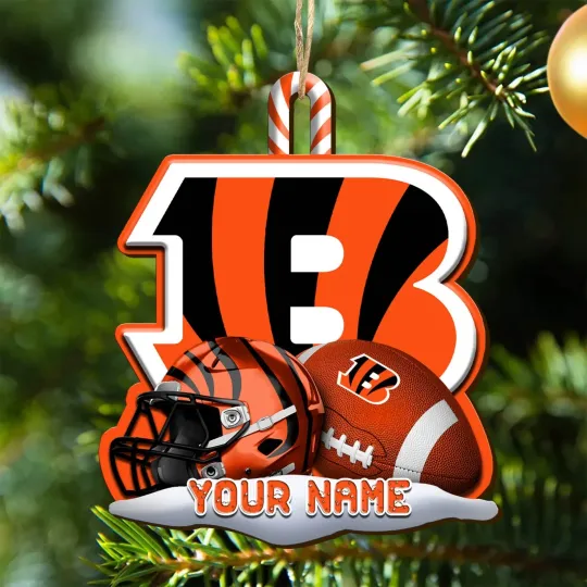 Personalized Cincinnati Team Bengals Sport Christmas Ornament, For Football Fan