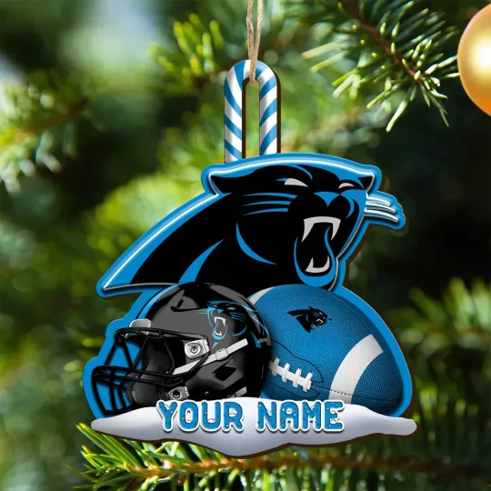 Discover Personalized Carolina Team Panthers Sport Christmas Ornament, For Football Fan