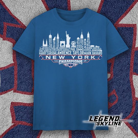 Discover New York Dream Team Football XXI Champions 1987, New York City Skyline T Shirt