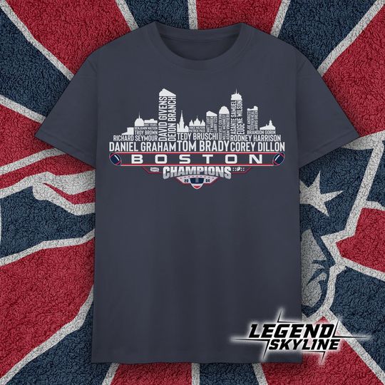 Discover New England Dream Team Football XXXVIII Champions 2004 , New England City Skyline T Shirt