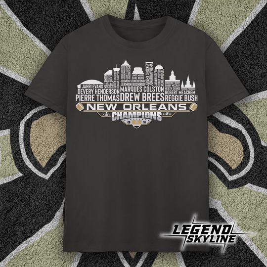 Discover New Orleans Dream Team Football XLIV Champions 2010, New Orleans City Skyline T Shirt