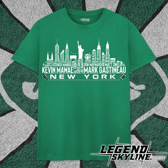Discover New York Football Greatest Of All Time Team Legends, New York City Skyline T Shirt