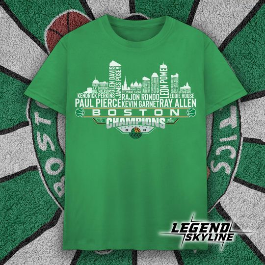 Discover Boston Dream Team Basketball Champions 2008, Boston City Skyline T Shirt