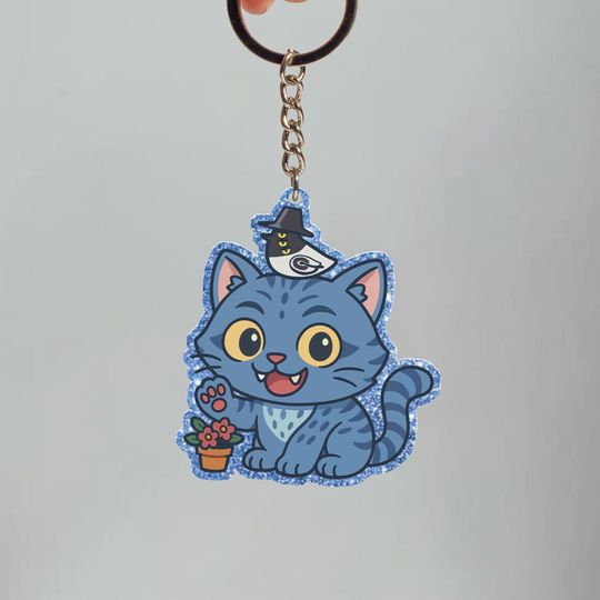 Kpop Demon Hunters Tiger Keychain Tag, Merch Kpop Keychain,Hunters Tiger fan Tag, Derpy Tiger Bird Demon,Kpop Demon Hunters Acrylic Keychain