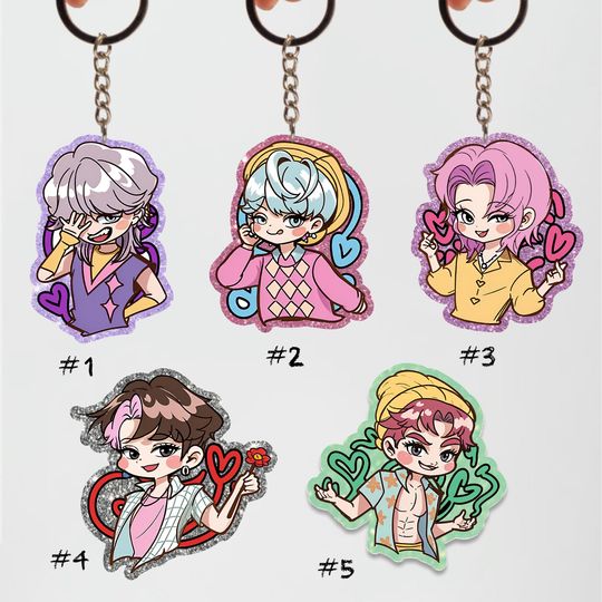 Discover Saja Boys Boy Band Kpop Demon Keychain Tag, Kpop Demon Hunters Keychain, Demon Hunters Merch, Kpop Huntrix Tag, Saja Boys Fan Gifts