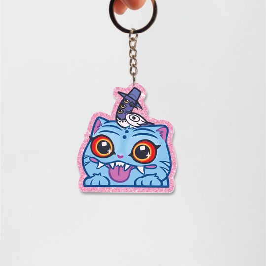 Kpop Demon Hunters Tiger Keychain Tag, Merch Kpop Keychain,Hunters Tiger fan Tag, Derpy Tiger Bird Demon,Kpop Demon Hunters Acrylic Keychain