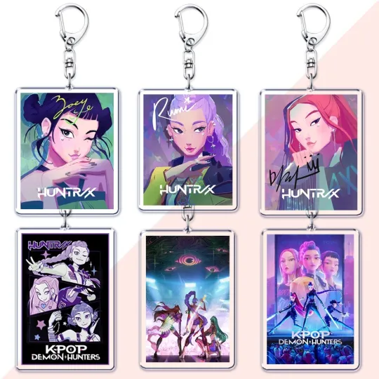 Discover KPOP DEMON HUNTERS HUNTRIX RUMI ZOEY MIRA RAMYEON KEYRINGS  KEYCHAINS I L12