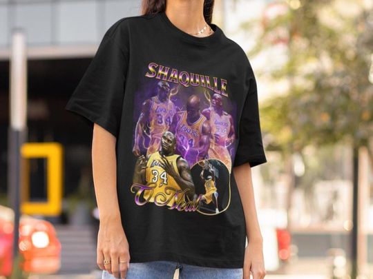 Discover Shaquille O'Neal Los Angeles Lakers Shaq LA Lakers Unisex T-Shirt Vintage Classic Basketball Tee NBA shirt Fan Oversized Vintage Bootleg Tee