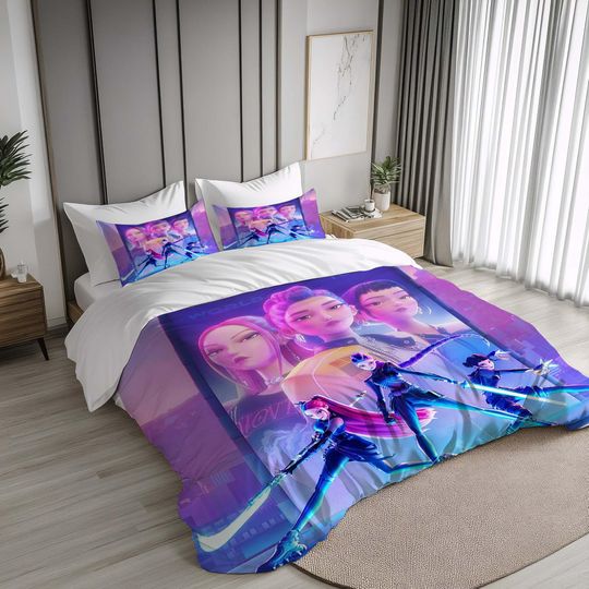 Halloween Gift Kpop Demon Hunters Duvet Cover Bedding Set for Holiday Gifts,Pillowcases,Personalized Name Quilt Cover gift for Christmas