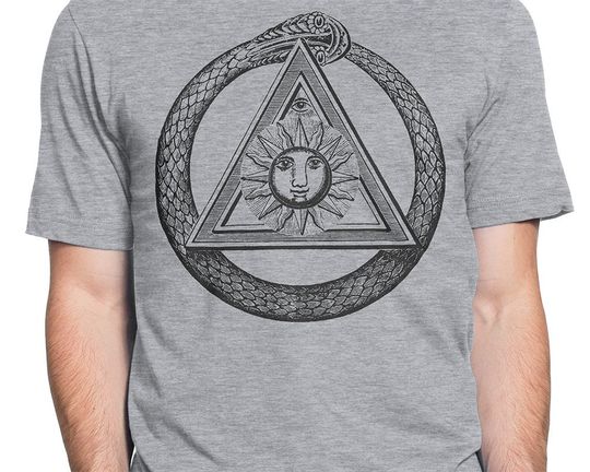 Discover Ouroboros Serpent Triangle T-shirt S-XXL Free Masons, Freemasons, Illuminati, Conspiracy, Symbol , Cool