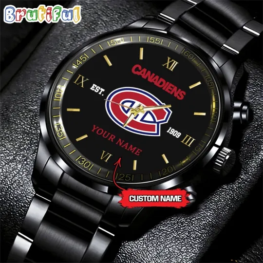 Discover Montreal-Team Canadiens Hockey Black Stainless Steel Watch