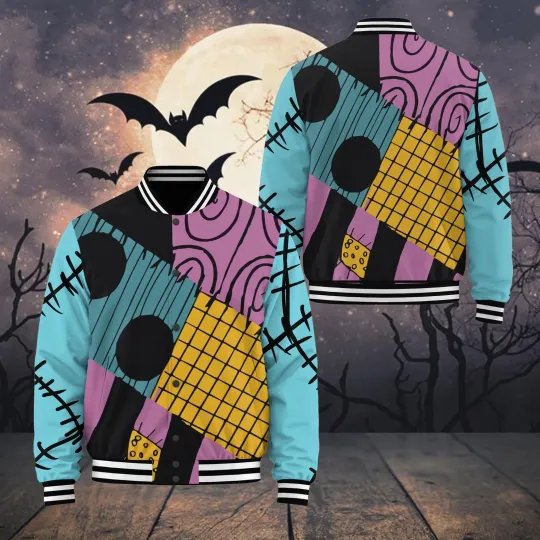 Nightmare Before Xmas Sally Dress Cosplay Costume Halloween Baseball Jacket