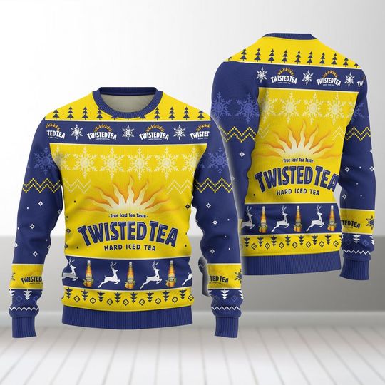 Christmas Twisted Tea Ugly Sweater, Twisted Tea Christmas Sweater, Twisted Tea Xmas Sweater, Whiskey Women Sweater, Drink Sweater Men