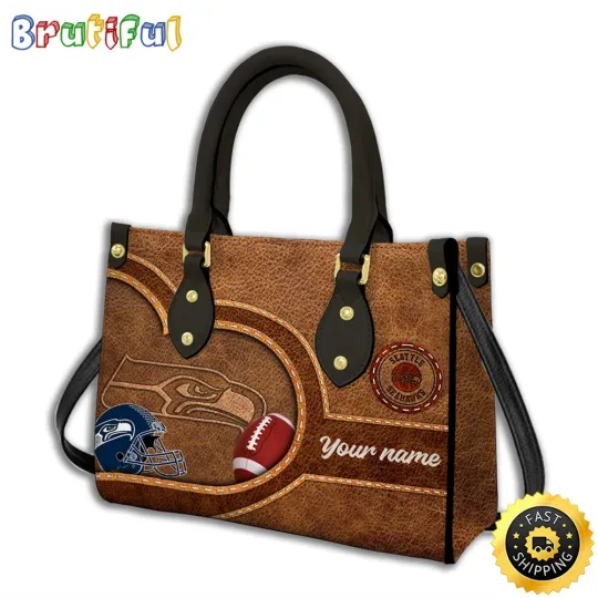 Discover Seattle Team SeahawksLeather Bag, Brown Leather Women Leather Handbag