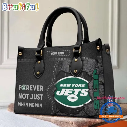 Discover New York Team Jets Forever Leather Bag, Football Women Leather Handbag