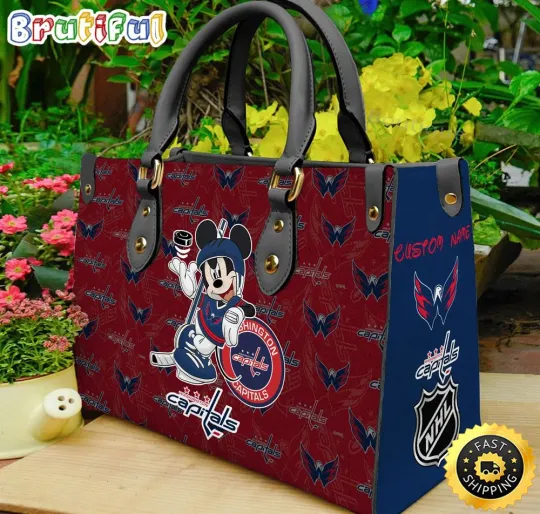 Washingtons Team Capitalss Leather Bag, Personalized Hockeys Team Leather Bag