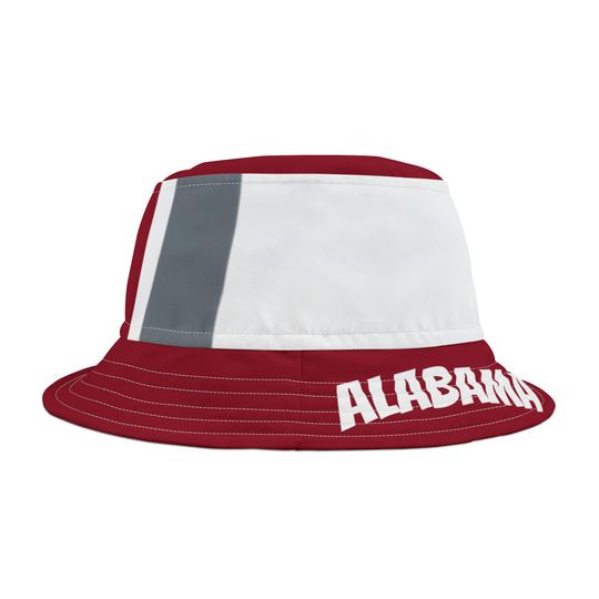 Discover Crimson and White Bucket Hat, unisex hat, fun bucket hat, University of Albm Themed hat, alumni gift, student gift, school spirit, gift,