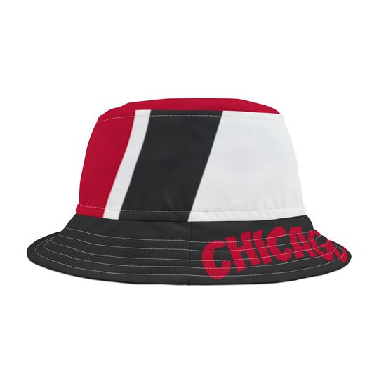 Discover Red and black Bucket Hat, unisex hat, basketball fan hat, Chicago basketball, cute bucket hat, gift
