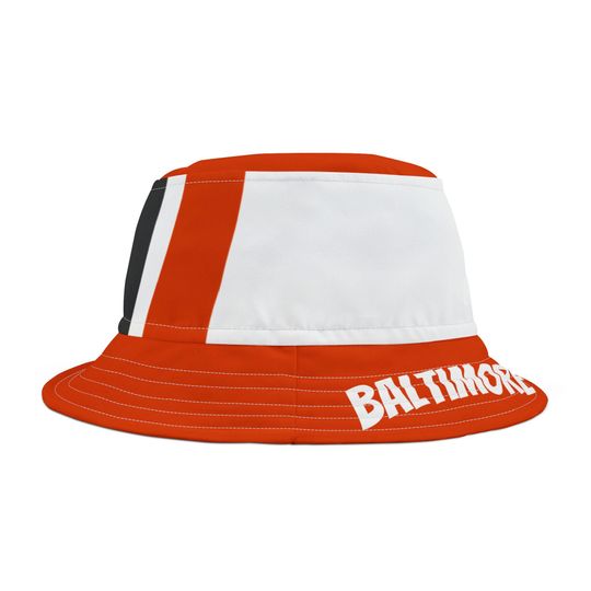 Orange and white bucket Hat, unisex bucket hat, vintage Orioles hat, Baltimore fan hat, Baltimore baseball fan, gift, baseball season