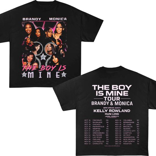Discover The Boy Is Mine Tour Shirt  Brandy and Monica Concert Tee, 90s R&B Graphic Tee, Retro Music Fan Shirt, Unisex or Womens Fit