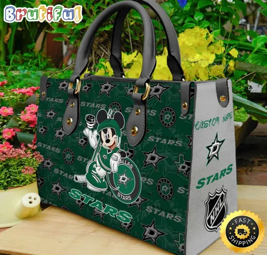Discover Dallass Team Starss Leather Bag, Personalized Hockeys Team Leather Bag