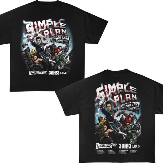 Discover Simple Plan Bigger Than You Think! Tour 2025 Tshirt , Simple Plan T-Shirt
