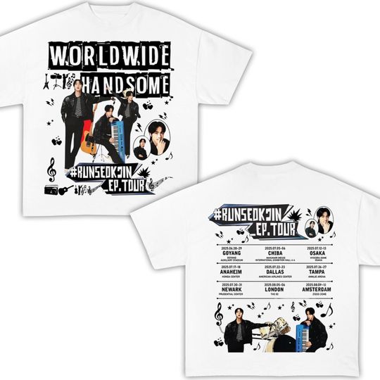 Discover Worldwide Handsome Concert T-Shirt 2025  Worldwide Runseokjin Tour Tee | BTS Jin Tour Shirt | RunSeokJin Kpop Merch