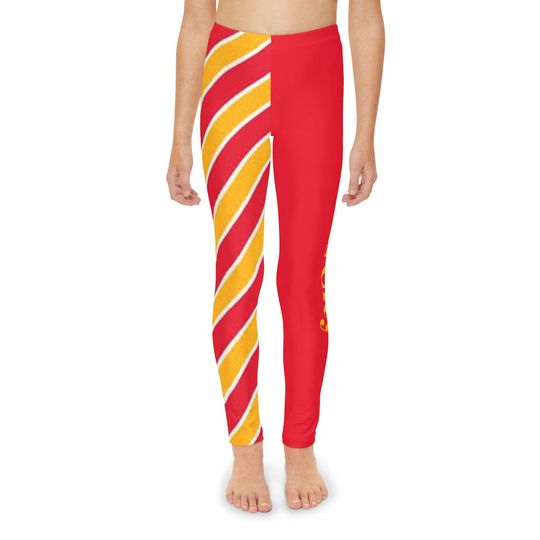 Kansas City Youth Leggings, Chiefs Kids Leggings, Girls Football Leggings, Cute Yoga Pants